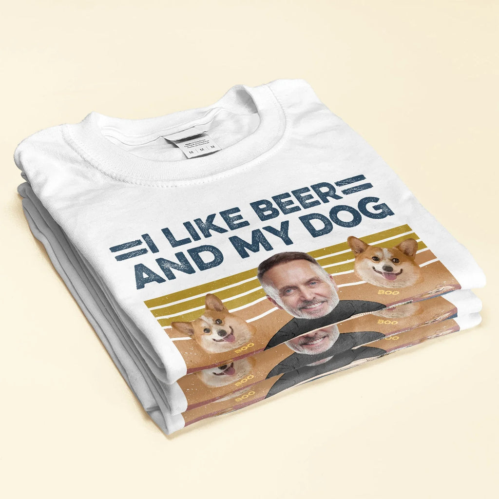 I Like Beer And My Dog - Personalized Photo Shirt-Levistina