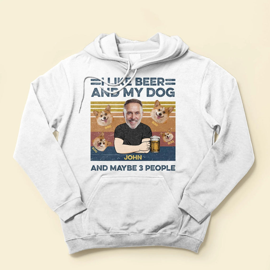 I Like Beer And My Dog - Personalized Photo Shirt-Levistina