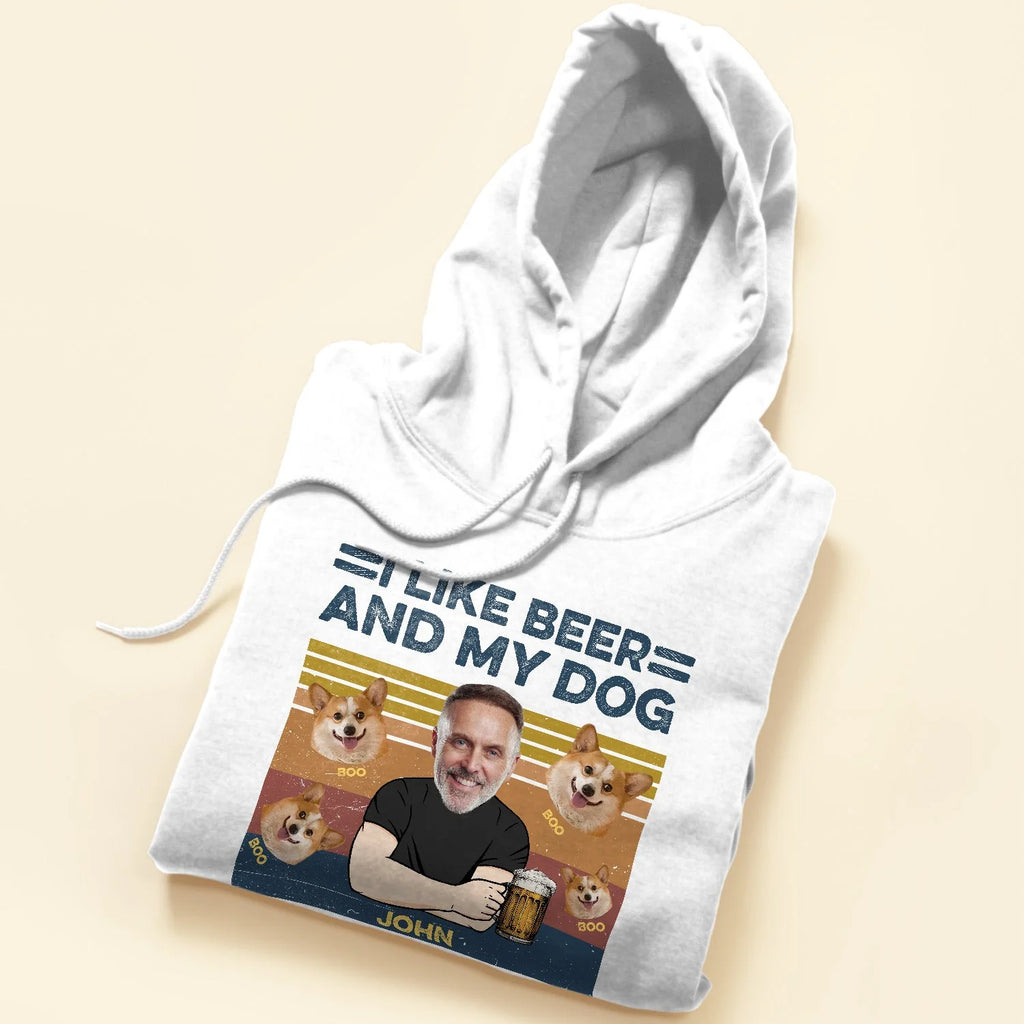 I Like Beer And My Dog - Personalized Photo Shirt-Levistina