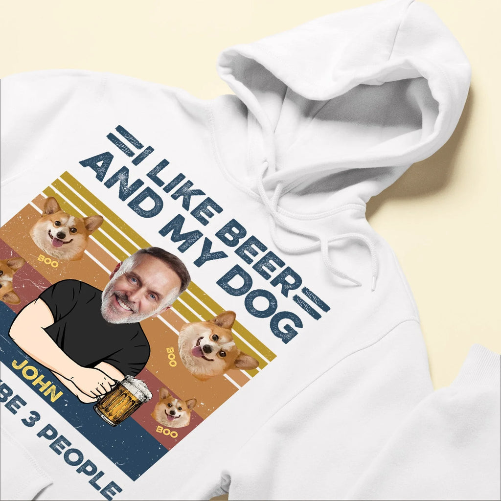 I Like Beer And My Dog - Personalized Photo Shirt-Levistina