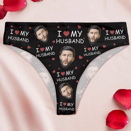 I Love My Wife - Personalized Photo Men's Boxer Briefs - Anniversary Gifts For Men, Husband, Him