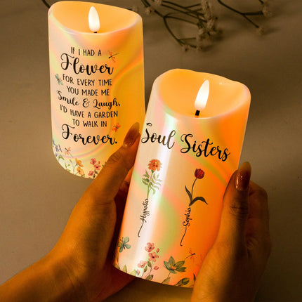 If I Had A Flower For Every Time You Made Me Smile - Personalized LED Candle