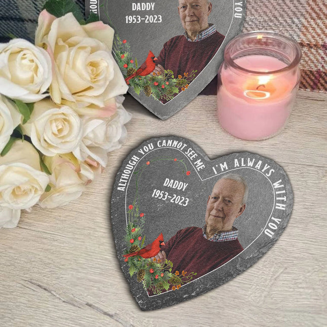 I'm Always With You Memorial Gift - Personalized Photo Garden Stone