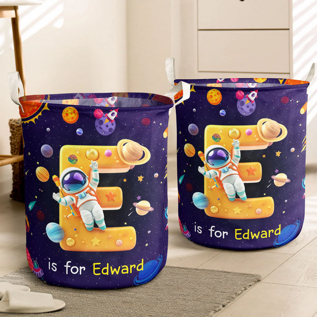 Initial Name Toy Storage Basket - Personalized Laundry Storage Basket