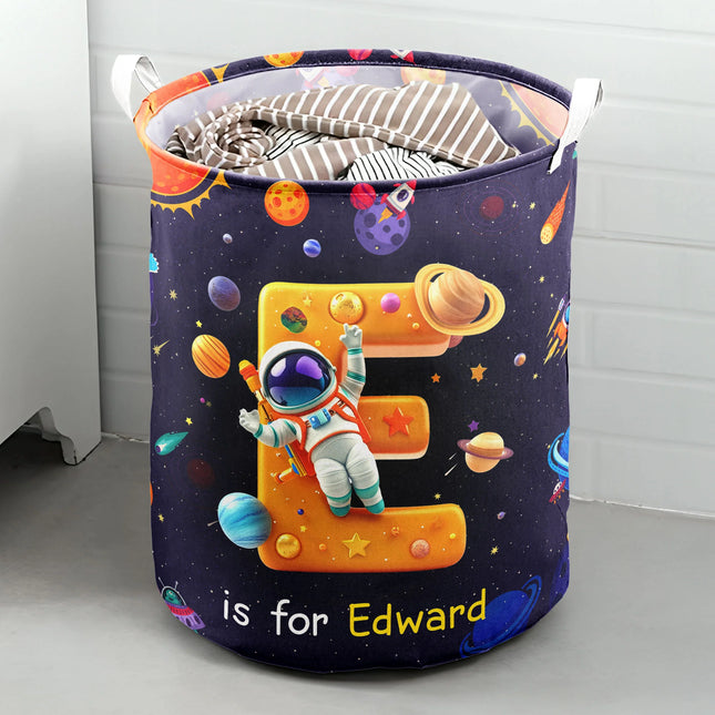 Initial Name Toy Storage Basket - Personalized Laundry Storage Basket