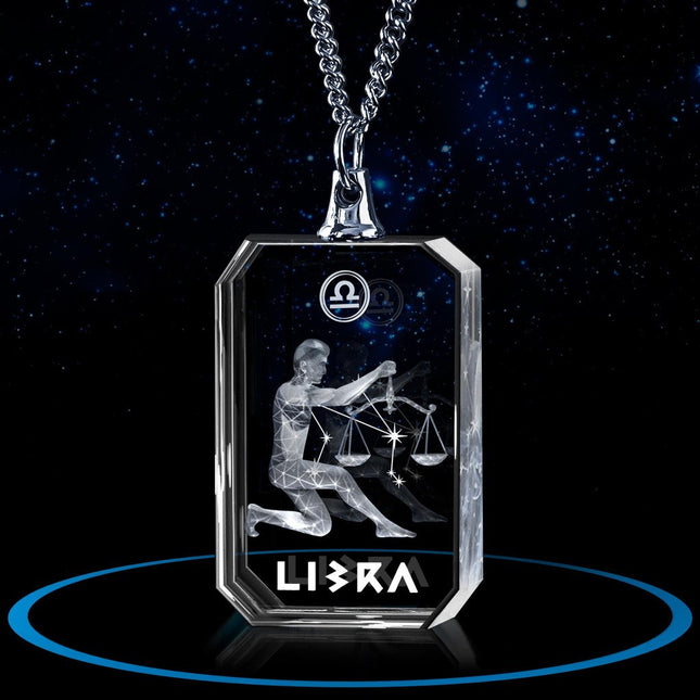 3D Necklace Rectangle for Libra