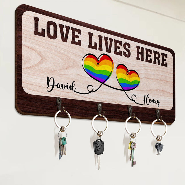 Love Lives Here - Personalized Custom Key Holder