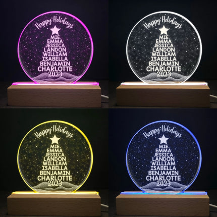 Merry Christmas Custom Family Names 2023 Christmas Tree - Personalized LED Ligh