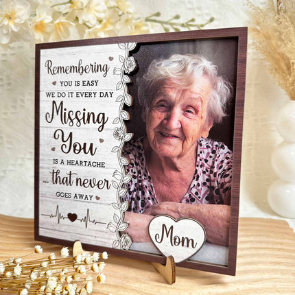 Missing You Is A Heartache - Personalized Wooden Photo Plaque