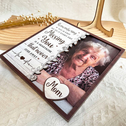 Missing You Is A Heartache - Personalized Wooden Photo Plaque