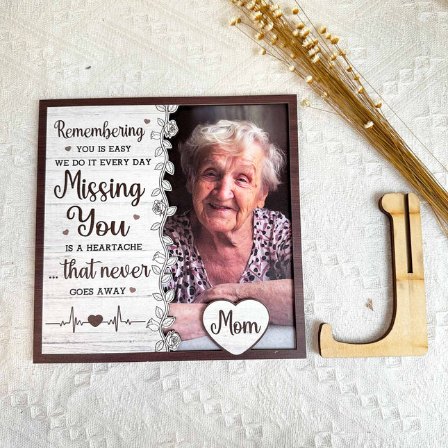 Missing You Is A Heartache - Personalized Wooden Photo Plaque