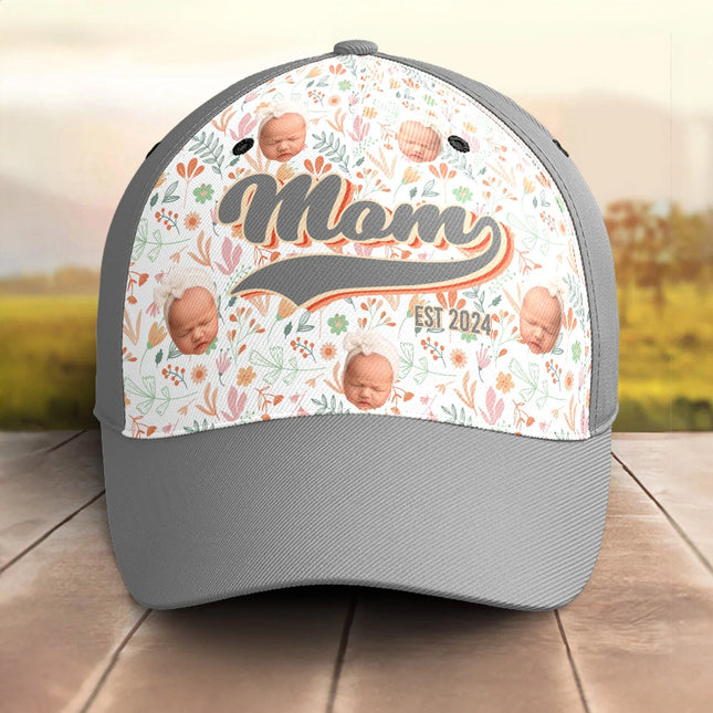 Mom Est First Mother's Day Gift - Personalized Photo Classic Cap