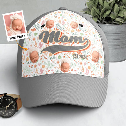 Mom Est First Mother's Day Gift - Personalized Photo Classic Cap