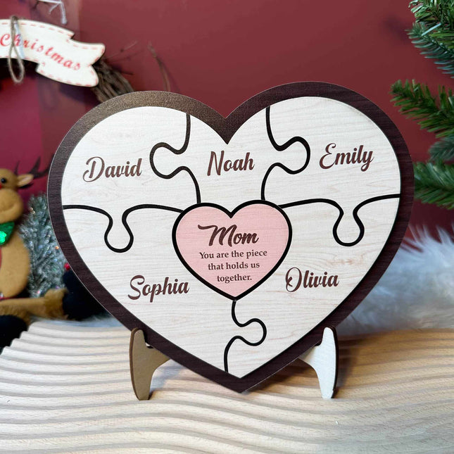 Mom Holds Us Together - Personalized Wooden Plaque