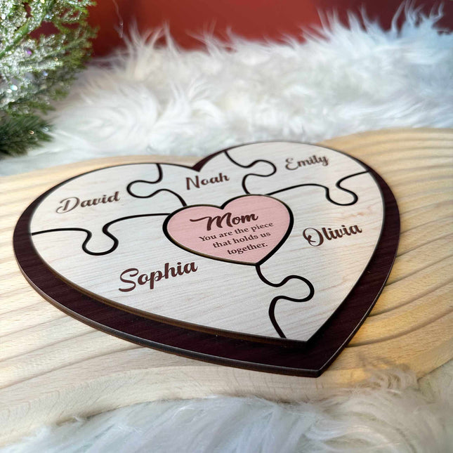 Mom Holds Us Together - Personalized Wooden Plaque