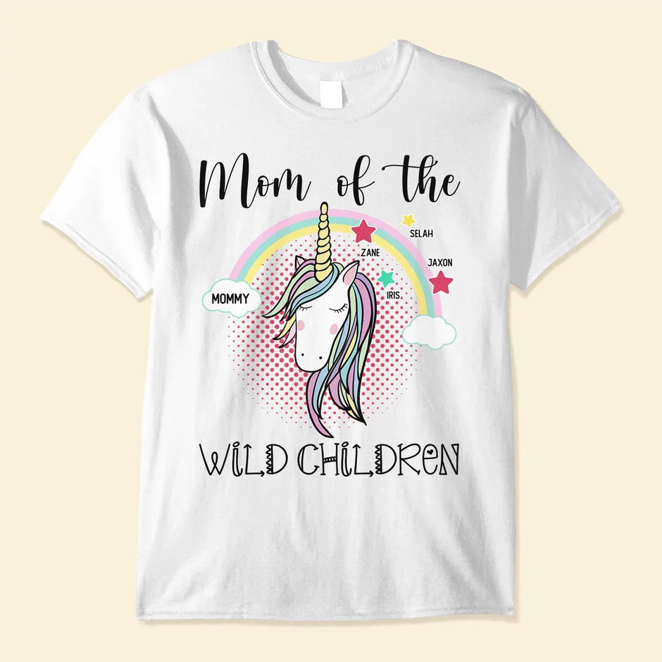 Mom Of The Wild Child - Personalized Shirt - Birthday, Funny Gift For Mom, Mother, Grandma, Nana, Gigi, Mimi - Levistina
