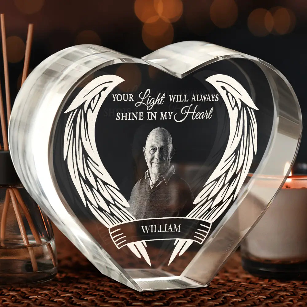 Custom Photo Memorial Gift for Loved Ones - Personalized Crystal Heart-Levistina