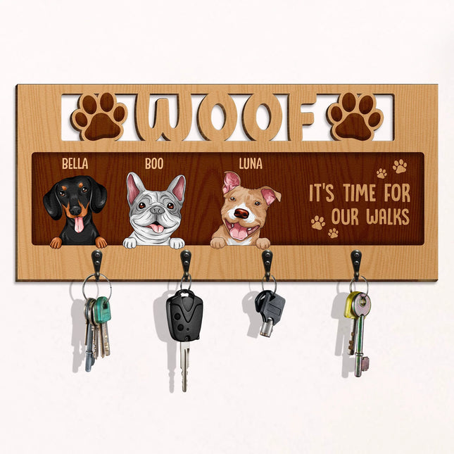 Dogs It's Time For My Walk - Personalized Custom Key Holder