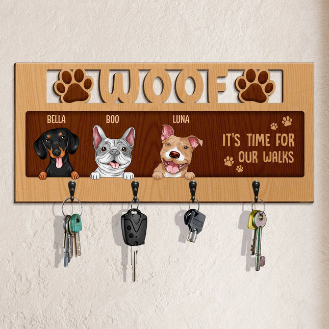 Dogs It's Time For My Walk - Personalized Custom Key Holder