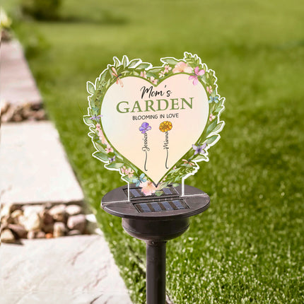 Mom's Garden Blooming In Love - Personalized Solar Light