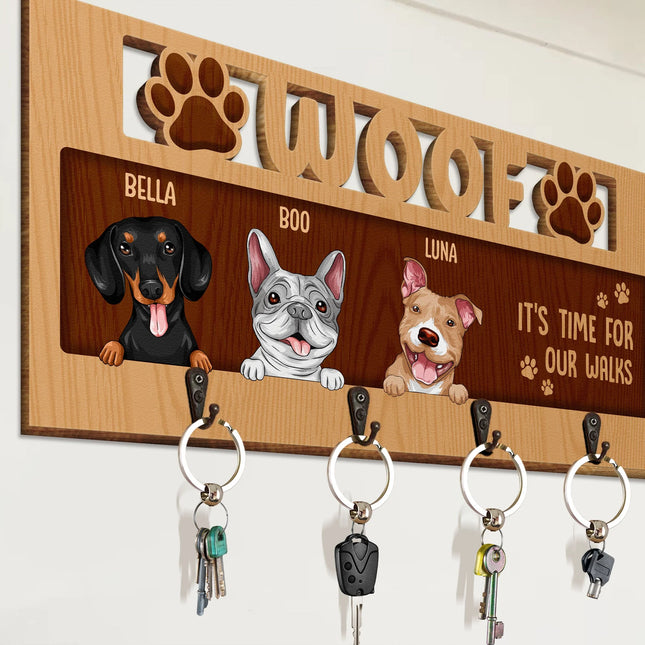 Dogs It's Time For My Walk - Personalized Custom Key Holder