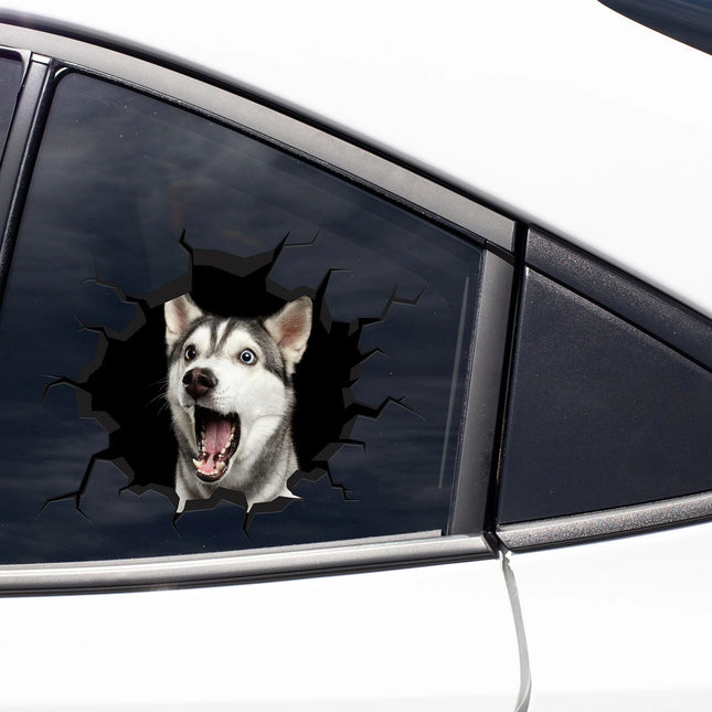 Pet Crack Car Window - Personalized Photo Car Decal