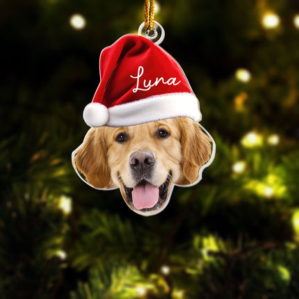 Pet Funny Christmas Face - Personalized Pet Photo Ornament