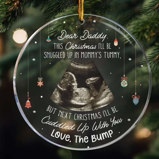 This Christmas Baby Bump To Daddy - Personalized Ultrasound Ornament