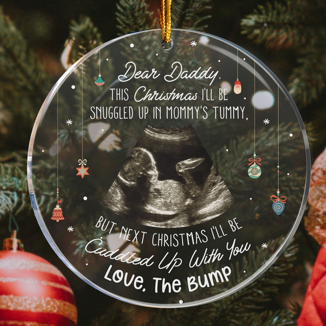 This Christmas Baby Bump To Daddy - Personalized Ultrasound Ornament