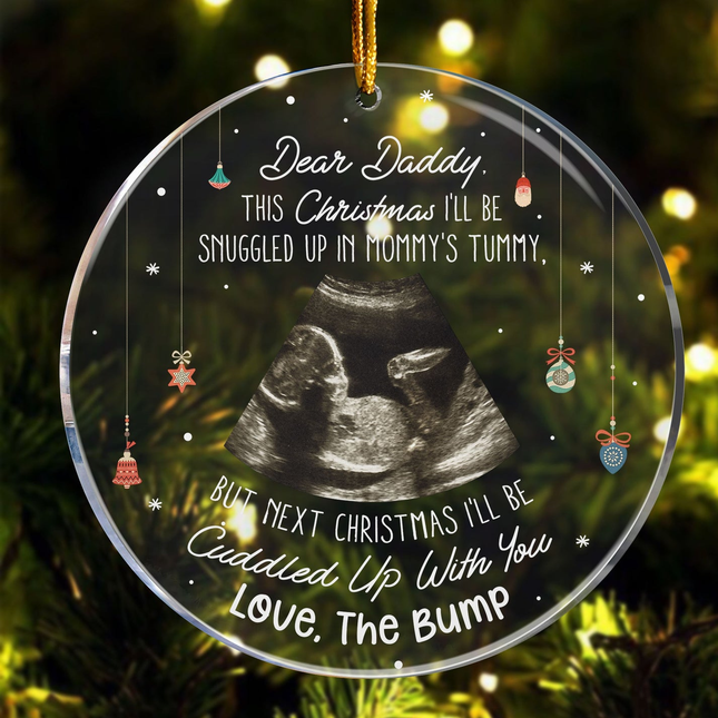 This Christmas Baby Bump To Daddy - Personalized Ultrasound Ornament