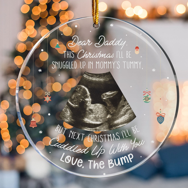 This Christmas Baby Bump To Daddy - Personalized Ultrasound Ornament