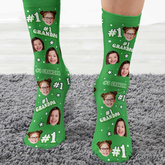 Grandpa - Personalized Photo Crew Socks