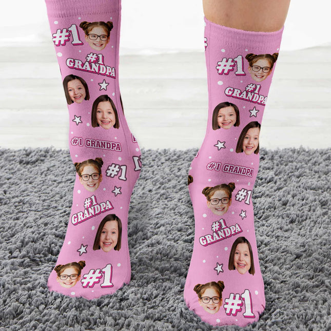 Grandpa - Personalized Photo Crew Socks