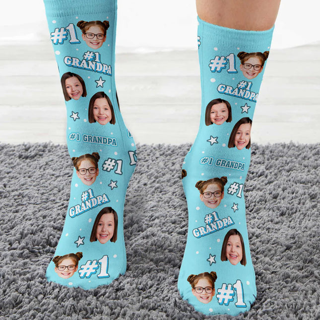 Grandpa - Personalized Photo Crew Socks