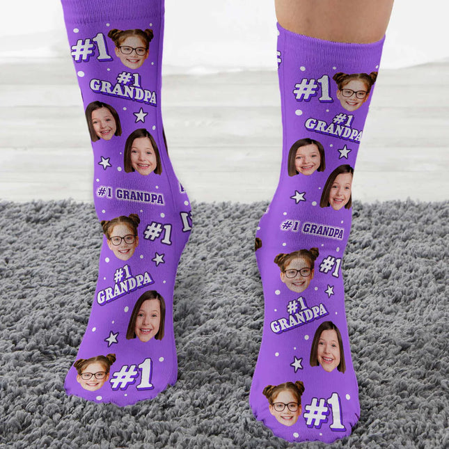 Grandpa - Personalized Photo Crew Socks