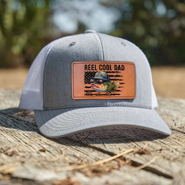 Reel Cool Dad - Personalized Leather Patch Hat