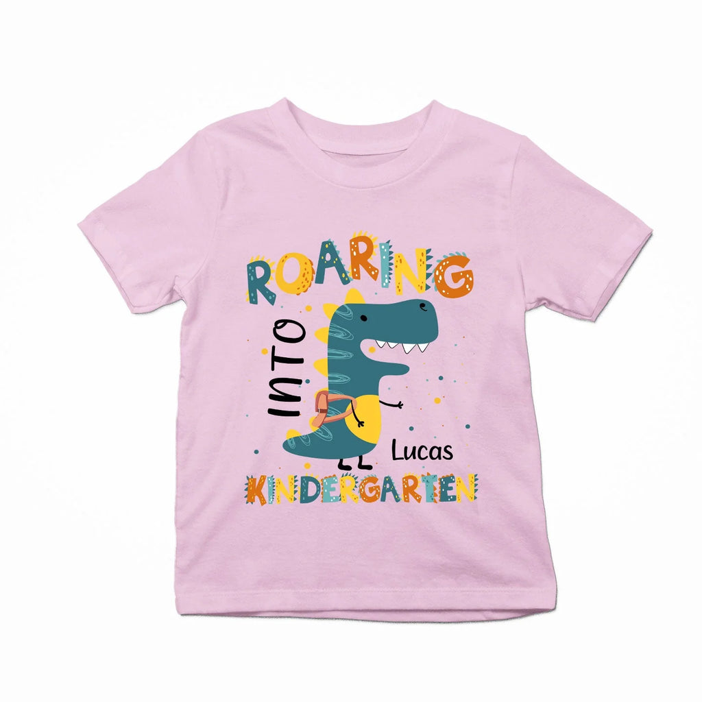 Roaring Into The Kindergarten,1st Grade, 2nd Grade, 3rd Grade - Personalized Shirt - Back To School Gift For Kids, Daughter, Niece, Grandkid-Levistina