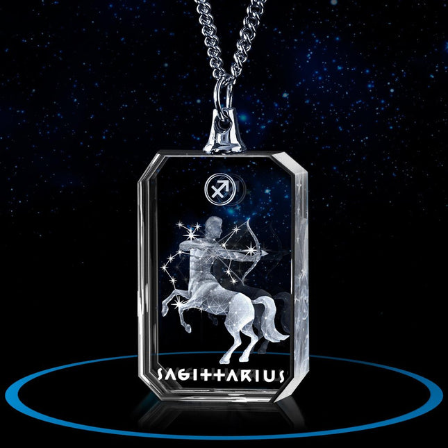 3D Necklace Rectangle for Sagittarius