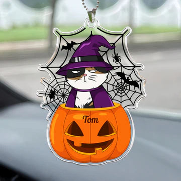 Scary Monster Kid In The Pumpkin Halloween Gift - Personalized Car Ornament