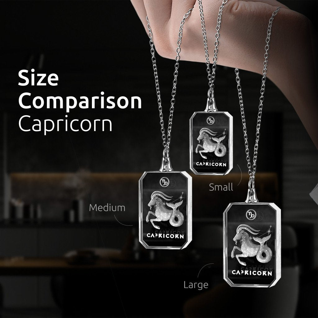 3D Necklace Rectangle for Capricorn - Levistina