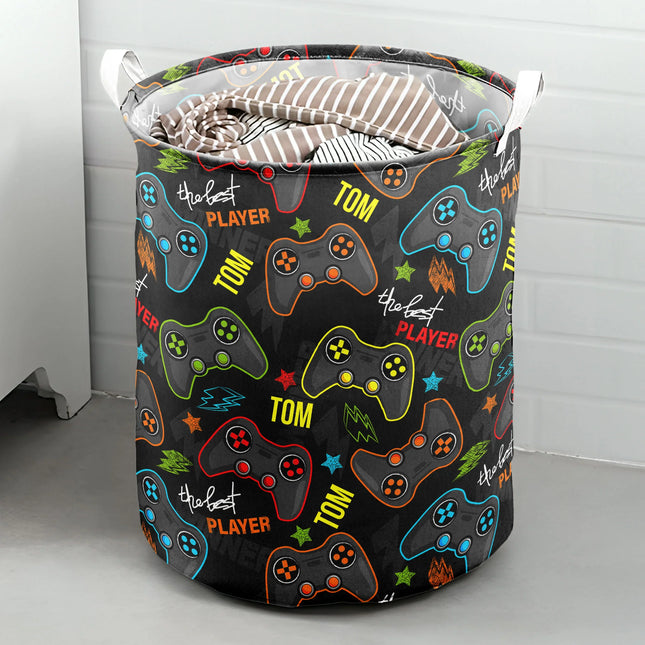 The Best Player Custom Name Toy Basket - Personalized Laundry Storage Basket