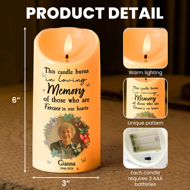 This Candle Burns In Loving Memory - Personalized Photo LED Candle