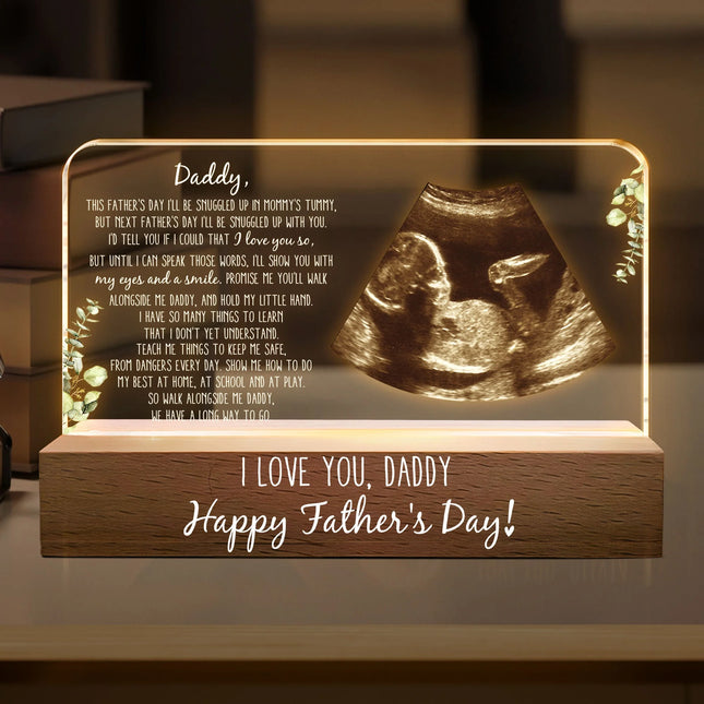 This Father's Day I'll Be Snuggled Up In Mommy's Tummy - Personalized Photo LED Night Light