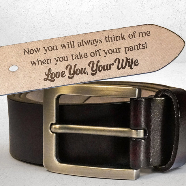 To Husband Boyfriend Valentines Father's Day Gift - Personalized Engraved Leather Belt