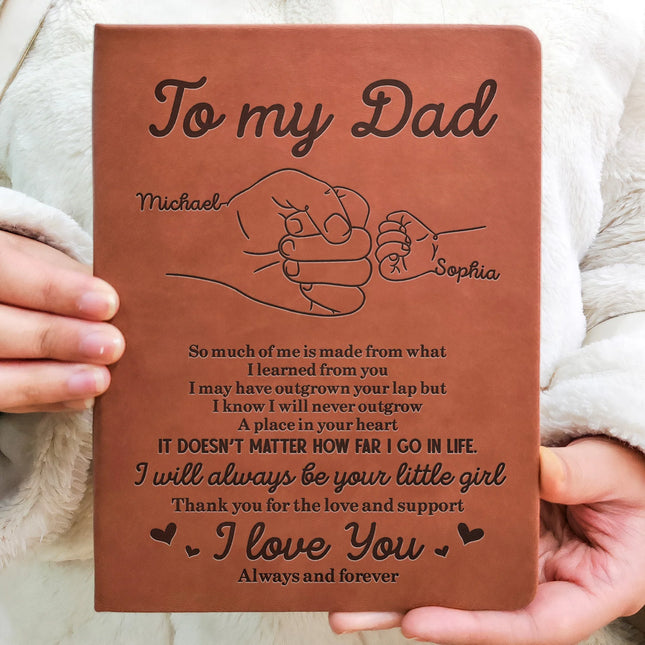 To My Hero Dad To Our Family You Are The World - Personalized Leather Journal