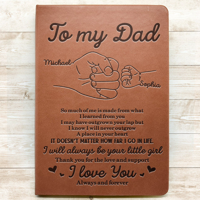 To My Hero Dad To Our Family You Are The World - Personalized Leather Journal