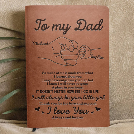 To My Hero Dad To Our Family You Are The World - Personalized Leather Journal