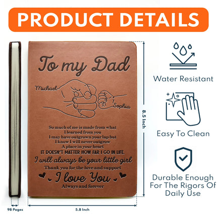 To My Hero Dad To Our Family You Are The World - Personalized Leather Journal