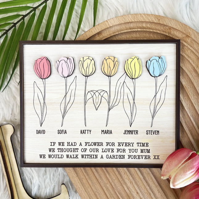 Tulip Family - Personalized Wooden Plaque