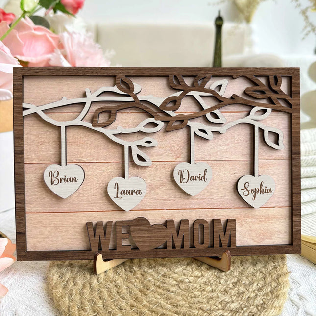 We Love You Mom - Personalized Wooden